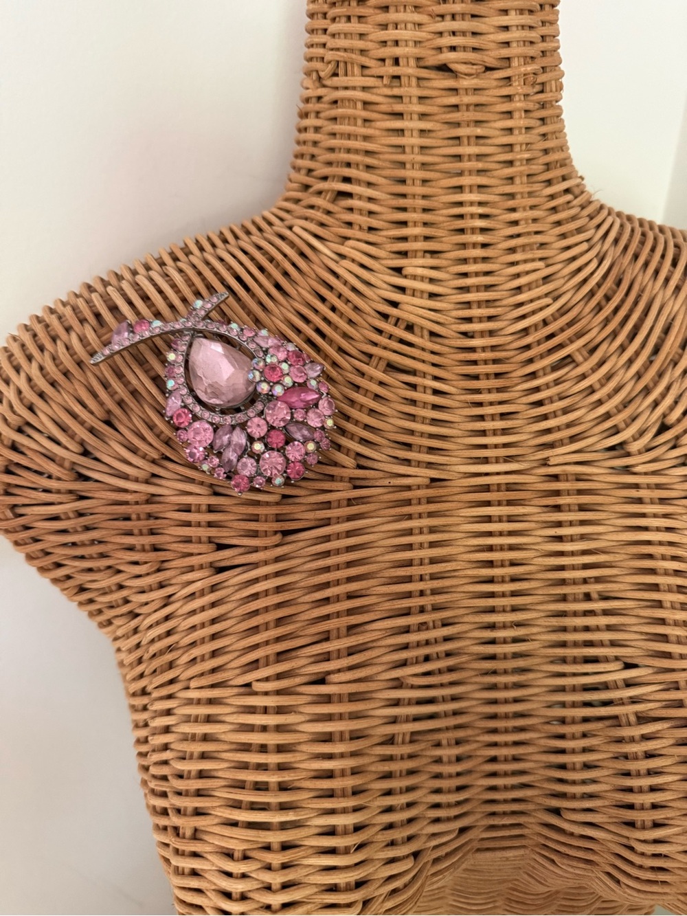 Pink Crystal Teardrop Floral Brooch - Women Jewelry